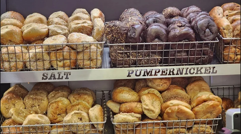 Bagels & schmears at Middle Village Bagels